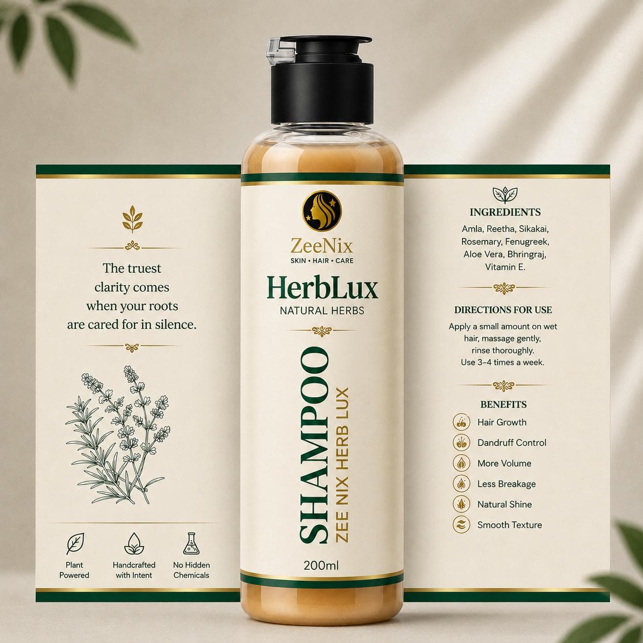 ZeeNix HerbLux Shampoo bottle