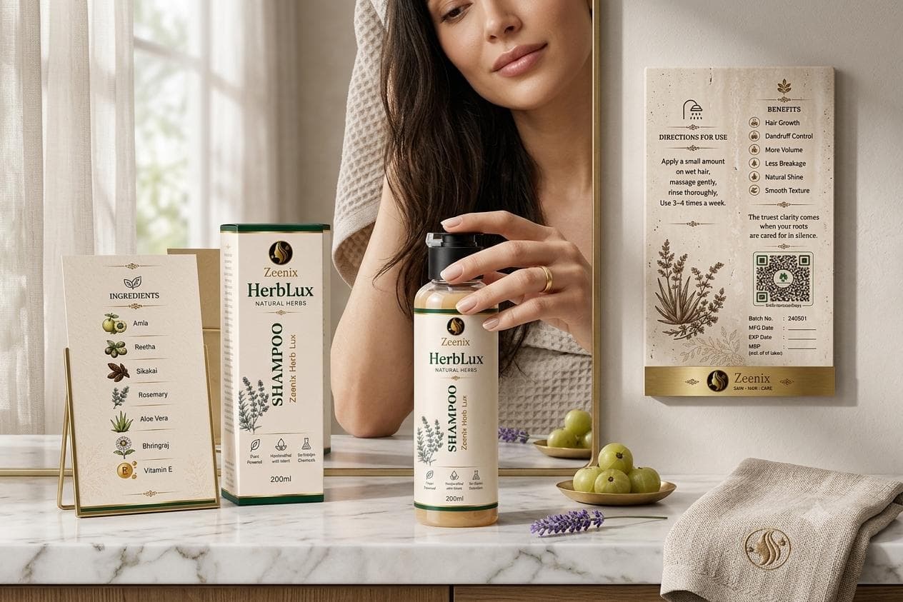 The ZeeNix HerbLux ritual on a sunlit bathroom vanity